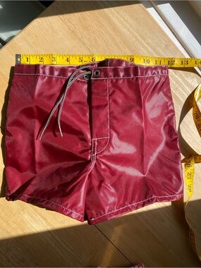 Birdwell Kids Burgundy Swim Shorts with Drawstring